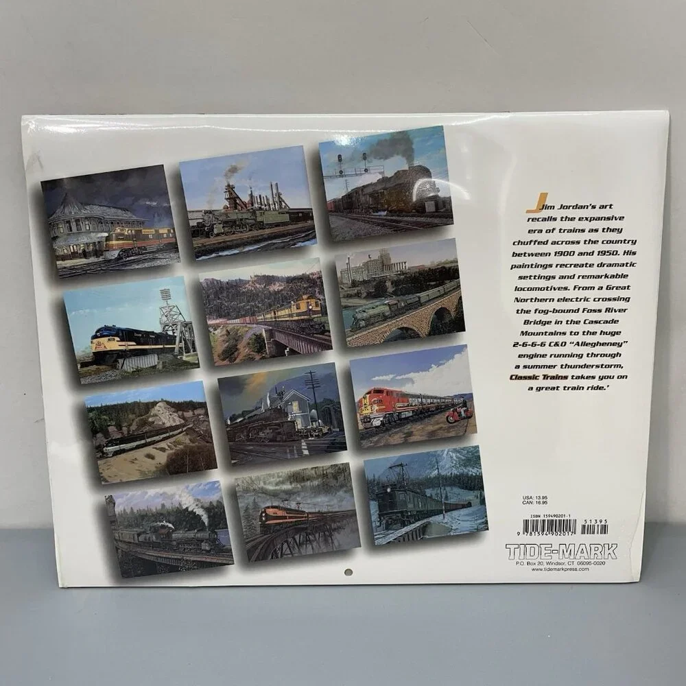 2007‎ Classic Trains Calendar Art Prints of Jim Jordan 13.5x11